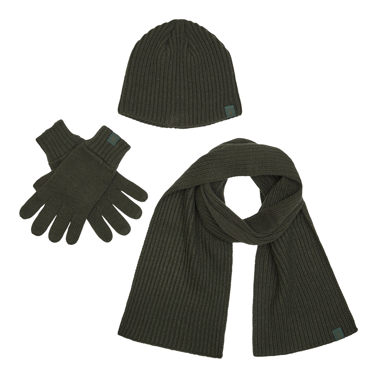 Zestaw: czapka, szalik, rękawiczki – 3-pcs. Winter set 9021 Green